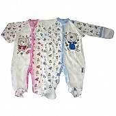 Комбинезон внешний шов "мишки-цветочек"